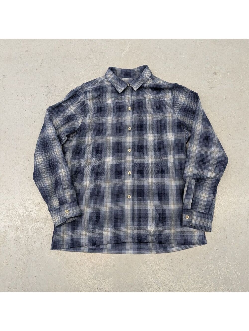 Vintage Y2K Pendleton Blue Two Tone Wool Loop Collar Shirt